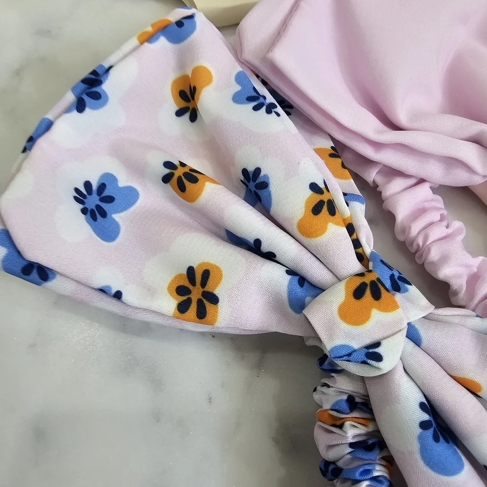 Cat & Jack Girls Head Wraps 2 Pack Floral/Pink